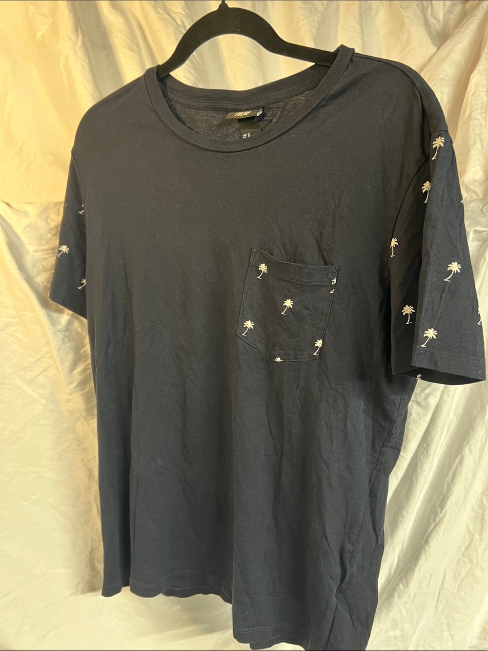 H&M Navy Short Sleeve Tee with Palm Pocket